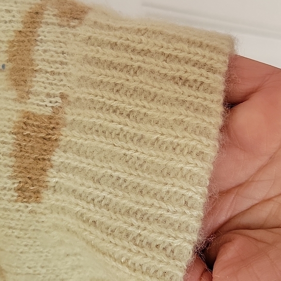 Animal Print Long Leopard Beige Open Front Collarless Knitted Duster Cardigan XL - Picture 12 of 13